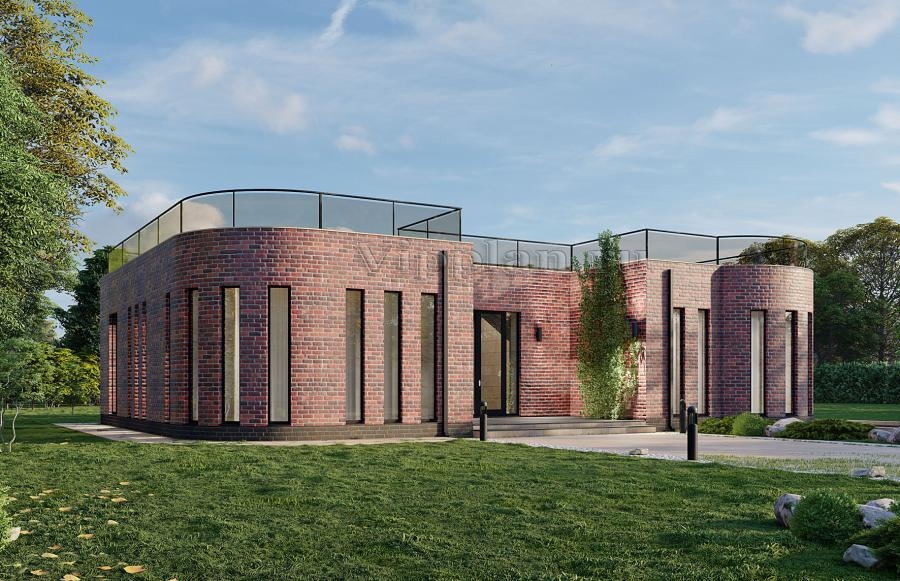 Одноэтажный дом с подвалом и эксплуатируемой крышей